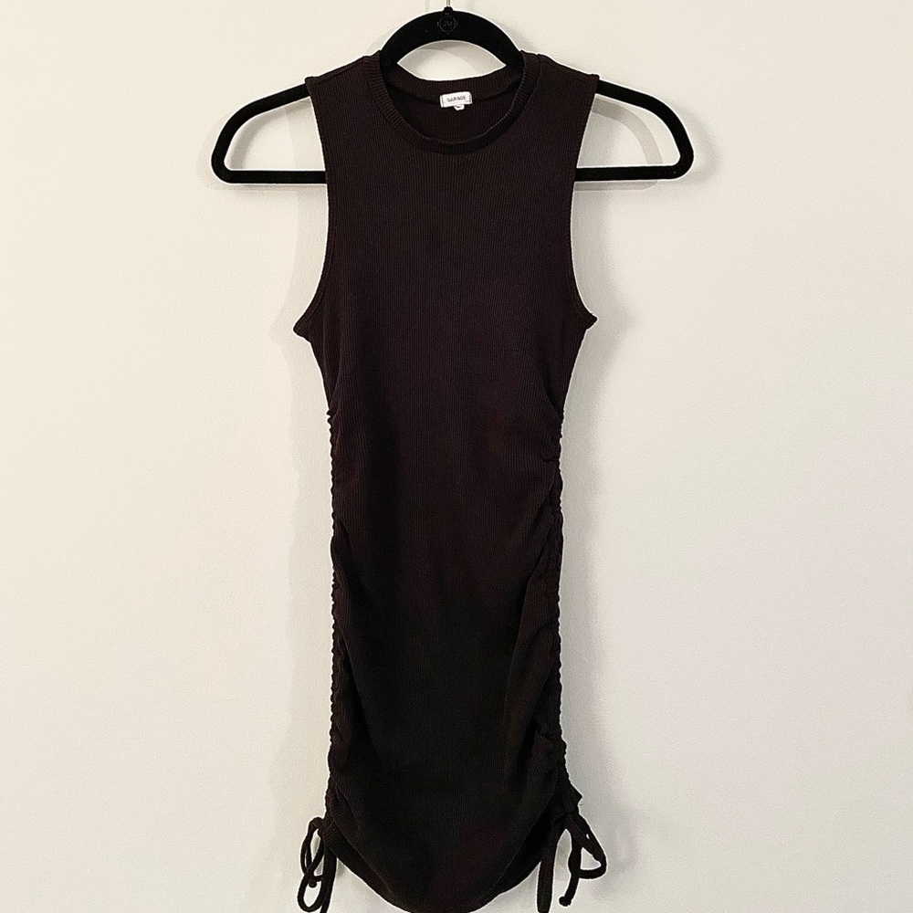 black ribbed mini dress 🖤